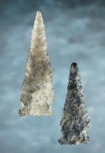 Pair of Meadowood points found in the Midwestern U.S. The larger is 3 7/8".