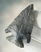 2 1/8" Archaic Thebes Bevel found in Carroll Co., Ohio with a nice "lightning line."