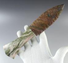 10 1/8" overall length contemporary Flint Blade in a highly polished stone handle.