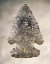 2 15/16" x 2" Archaic Thebes made of Coshocton Flint.  From Richland Co., Ohio. Ex. Hooks, Mills.