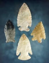 Set of 4 restored Midwest points that display well. The largest is 3".