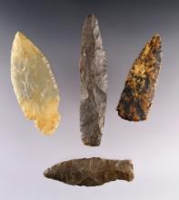 Set of 4 nice Tennessee points. Includes a Lerma Blade, Turkeytail, Blade & Copena.