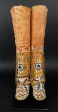Beautifully crafted  23" x  9" pair of contemporary Indian Moccasins in excellent condition.
