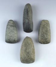 Set of 4 Hardstone artifacts including three Celts and an Adze. Found in Ohio. Largest is 4 1/8".
