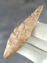 Nice 3 3/8" Harahey Knife made from Kay County Chert. Found in Kansas.