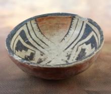 5" x 1 3/4" Southwestern Pottery Bowl with a couple of rim chips. Interior and exterior paint.