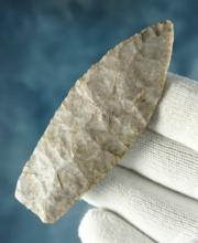 3 1/4" Paleo Lanceolate made from Coshocton Flint. Richland Co., Ohio. Ex. J. Ritchie, M. Seeley.