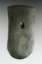 4 3/4" Banded Slate Sheild Pendant from Delaware Co., Ohio. Ex. Al Wakefield, Rocky Falleti.