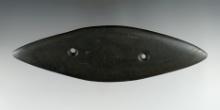 6 13/16"  Slate Bi-Pointed Gorget found in Seneca Co., Ohio . Ex. O.F. Johnson, Raymond Vietzen.