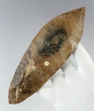 8" PreColumbian Mayan Blade found in Belize. One very small chip has been reattached.