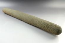 Massive! 25 1/2" well defined Hardstone Roller Pestle recovered in Kentucky. Ex. Herb Tellfors.