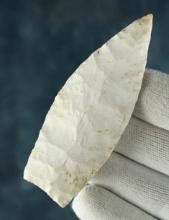 3 3/8" Agate Basin made from white Burlington Chert. Found in Franklin Co., Missouri. 3 COA's.