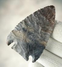 2 9/16" Archaic Cornernotch made from Coshocton Flint. Found in Ohio. Ex. T. Sekula, E. Stevens.
