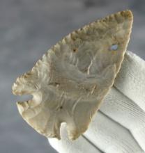 3 3/16" Hornstone Lost Lake found in Tennessee. Ex. R. Hall, J. Sherman, J.C. Chambers. COA's.