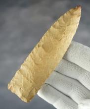 4 7/16" Paleo Lanceolate Knife found in McIntosh Co., Oklahoma. Ex. R. Walter, J. Crawford. COA.