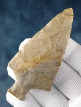 Classically styled 3 3/4" Ashtabula found in Delaware Co., Ohio. Made from Plum Run Flint.