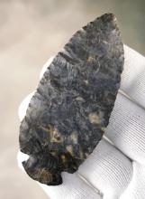 3 5/8" Dovetail made from attractive blue, white and black Coshocton Flint. Found in Ohio.