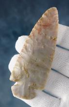 3 3/4" Dovetail made from Flint Ridge Chalcedony. Found in Marion Co., Ohio. Bennett COA.