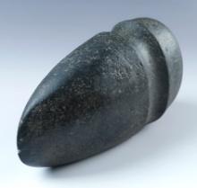 7 1/8" Hardstone 3/4 Grooved Axe. Found in St. Louis Co., Missouri. Ex. Reed, Haley, & Seaman.