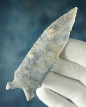 3 3/4" Flint Graham Cave found in Illinois. Ex. Perino, Sissimore, Pfeiffer, Crawford. COA's.