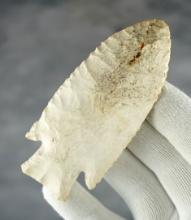 3 3/4" Hardin found in the Illinois/Missouri area. Made from Burlington Chert. Ex. J Crawford.