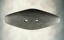 4 3/16" Adena Expanded Center Gorget found in Ohio. Made from Banded Slate. Ex. Tim Bouras.