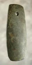 3 13/16" Banded Slate Pendant found in Delaware Co., Ohio. A few ancient imperfections.