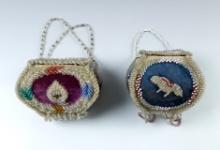 Iroquois Beaded Whimsy items including a box with a bird and beaver motif, as well as a purse.