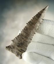 3 3/16" Dover Chert Greenbrier found in Stewart Co., Tennessee. COA. Ex. M. Clark,  L. Pfeiffer.