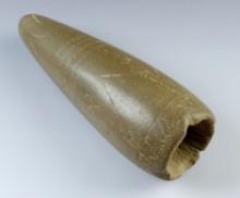 8 1/4" Nicely gouged Medicine Tube Pipe with some etchings on exterior. Found in Alabama.