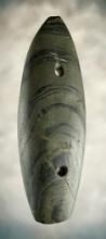 5" Gorget made from Banded Glacial Slate found in Sandusky Co., Ohio. Ex. Bill Brown.