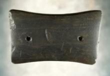 3 7/8" Biconcave Adena Gorget found in Montgomery Co., Ohio. Ex. Smith, Dr. Gordon Meuser.