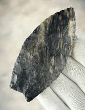 3 5/8" Paleo Fluted Crowfield found in New York. Ex. Stone, Nelson, Marion, Pfeiffer. COA's.