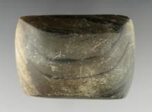 2 7/8" Undrilled Semi Keeled Adena Gorget. Made from Glacial Slate. Found in Ohio. Ex.  J. Lutz.
