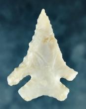 2 3/8" Flint Ridge Flint Archaic Thebes Bevel. Found in Pickaway Co., Ohio. Ex. Josh Davis.
