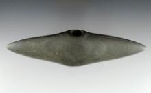 6 1/8" Wing Bannerstone made from heavily patinated Banded Glacial Slate. Found in Ohio.