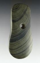 4 1/4" Highly banded Adena Keyhole Pendant. Found in Ross Co., Ohio. Nice overall polish.