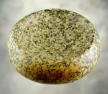 3 1/8"Hardstone Discoidal found in Madison Co., Illinois. Made of speckled Hardstone.