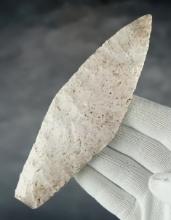 5 7/8" Burlington Chert Morse Knife. Found in 1999 by R. Foster in Cole Co., Missouri. COA's.