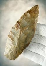 4 9/16" Paleo Lanceolate made from Hornstone. Found in Kentucky. Bennett COA.  Ex. John Lutz.