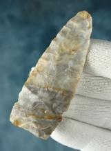 2 15/16" Upper Mercer Flint Lanceolate Knife found in Coshocton Co., Ohio. Ex. Hooks, Lutz. COA.