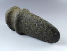 7 5/8" Raised Ridge Full Groove "Four Pointer" Hardstone Axe found in Piatt Co., Illinois.