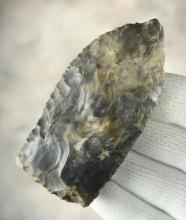 3 7/16" Paleo Blade found in Licking Co., Ohio. Made from beautiful Upper Mercer Flint. Bennett COA.