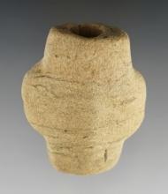 2 3/8" Bottle Style Gniess Bannerstone found at the Overflow Pond Site in Harrison Co., Indiana.