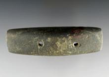 4 1/8" Drilled Boatstone found in Huron Co., Ohio. Ex. Al Wakefield.