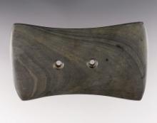 Exceptional! 5 1/2" by 3 5/16" Biconcave Gorget found in Richland Co., Ohio. Ex. Root. Pictured!