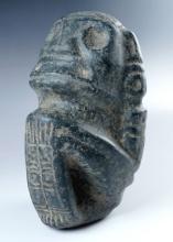 Rare, large and nice! 9" tall by 5" wide Seated Human Zemi. Recovered in Hispaniola.