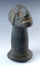 8 1/8" Tall Human Head Zemi Pestle in excellent condition. Taino Culture. Recovered in Hispaniola.