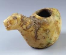 Great color on this 3" by 2" Canopa made from beautiful Hardstone. Recovered in Pisac, Peru.