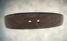 4 7/8" Hopewell Rectangular Gorget made from red and black Banded Slate. Found in Ohio. .